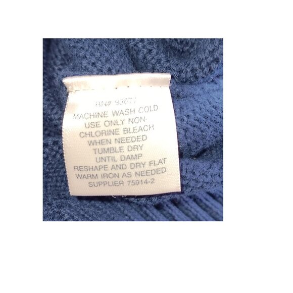 St. John's Bay Men’s Quarter Zip Navy Sweater Size M Knit Pullover Casual Preppy - Picture 4 of 10